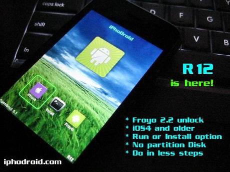 MàJ iPhoDroid beta R12 : Compatibilité Android Froyo 2.2 et iOS 4