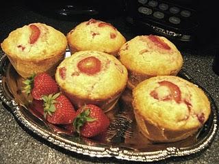 Muffins aux Fraises et Rhubarbe