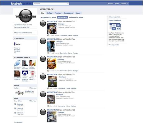fanpage facebook oosgame weebeetroc [WeeBeeTroc] Le site d’échange de jeux vidéo sur Facebook.
