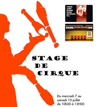 Stage Cirque gratuit pour les enfants d'aujourd'hui à samedi à Ajaccio.