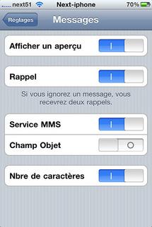 Astuce iPhone iOS 4 : surveillez le nombre de caractères utilisés dans vos SMS...