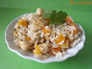Salade de riz, poulet & abricots secs