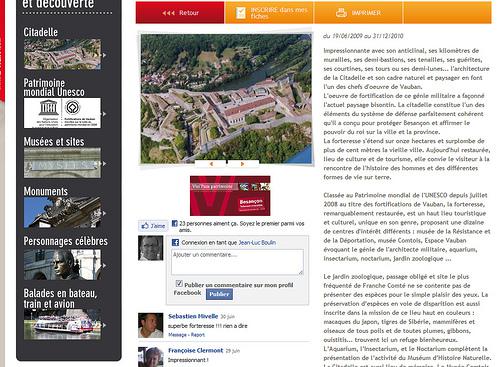 Besançon invite Facebook sur son site Internet