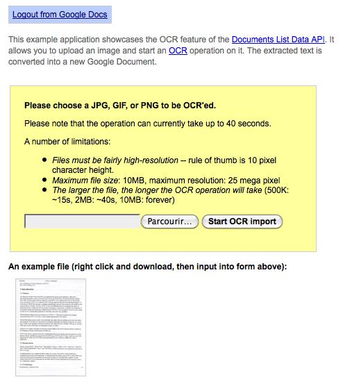 OCR dans Google Documents pour la reconnaissance de caractères en ligne