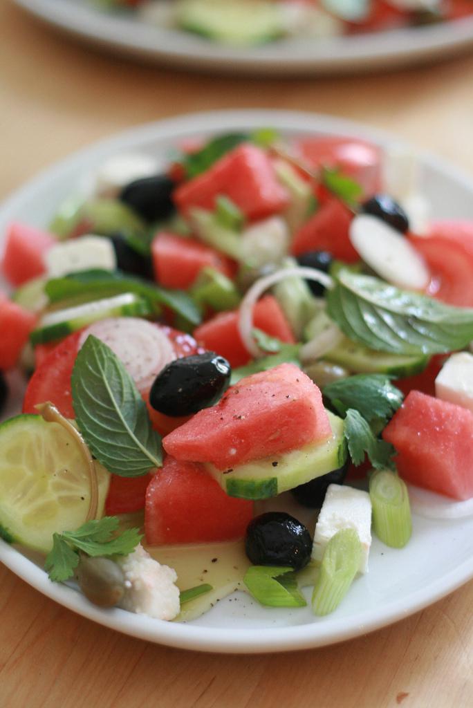 Salade pastèque, feta & olives