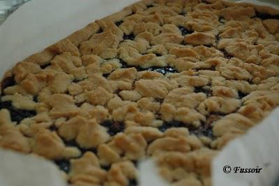 Petits carrés gourmands à la confiture de cassis