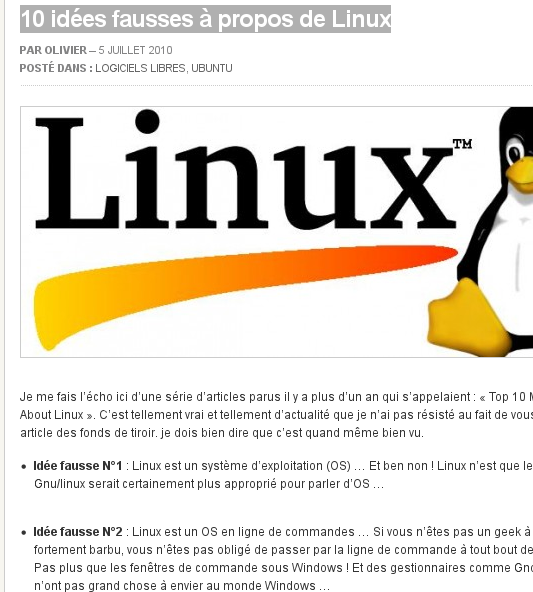 10 idées fausses à propos de Linux