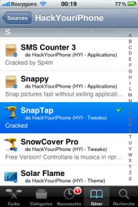 Application cydia: SnapTap