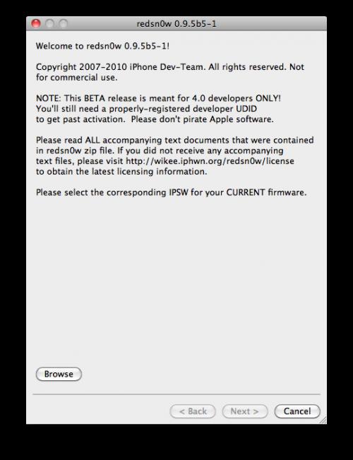 TUTO: Jailbreak iOS 4.1 bêta 1 iPhone 3G, iPod Touch 2G par Redsn0w