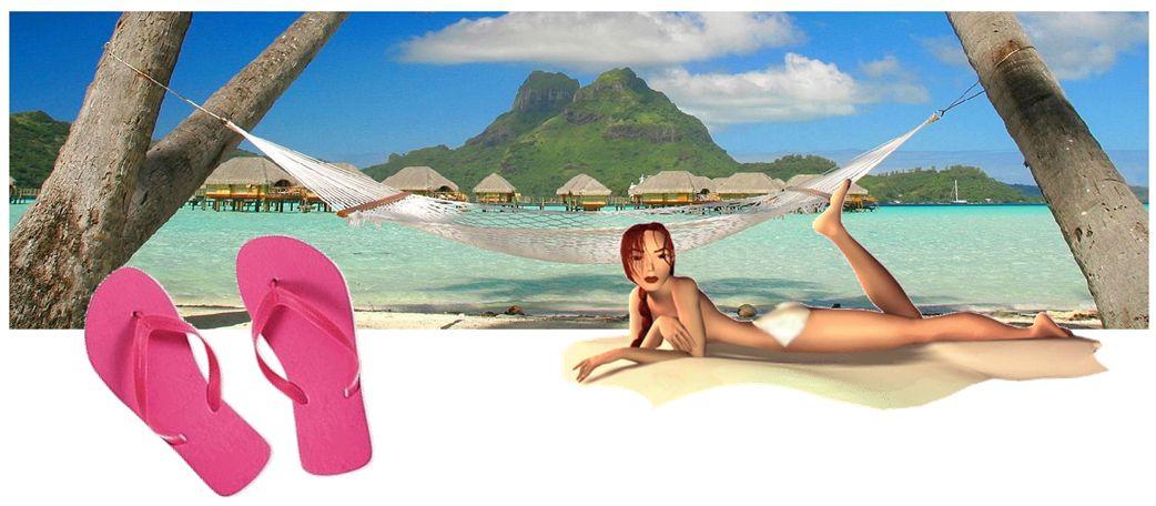 laracroft plage oosgame weebeetroc [humeur] Lâchons nos consoles et partons en vacances !