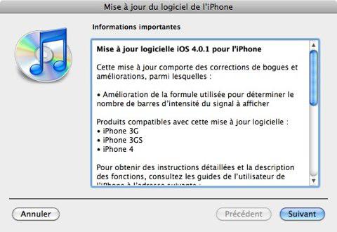 Apple : iOS 4.0.1 disponible au téléchargement !