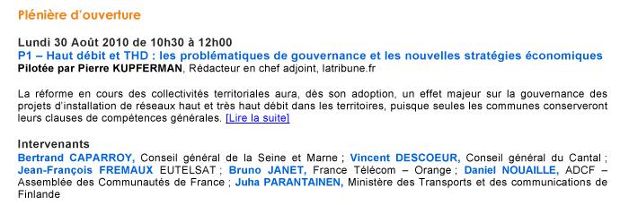 Plénière d'ouverture