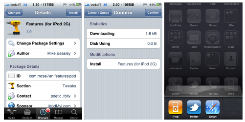 Features for iPod 2G: Tweak apportant les nouveautés iOS 4