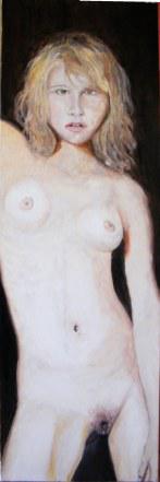 Un cours gratuit de peinture à l'huile : 2e partie : Anaïs, ou Le nu au pendentif