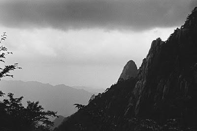 Les Montagnes Jaunes en noir et blanc