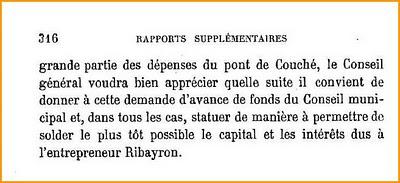 ..DÉLIBÉRATION - DÉCISIONà propos du pont de Couché1880 E...