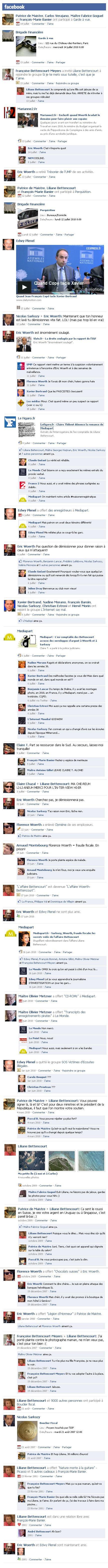 L’AFFAIRE BETTENCOURT SUR FACEBOOK