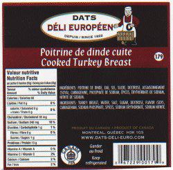 Dats Déli Européen - Poitrine de dinde cuite
