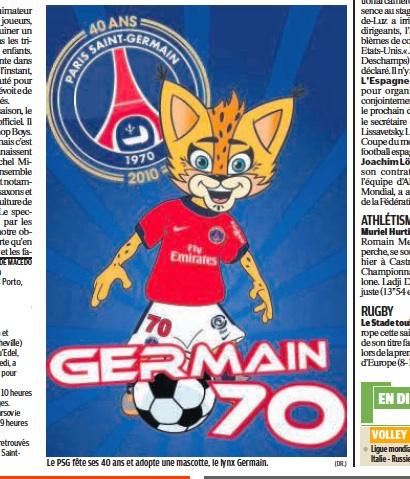 germain psg mascotte Germain, la nouvelle mascotte du PSG en image