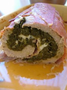 Roulé escalope-épinard