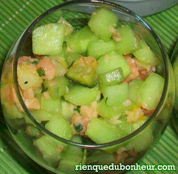 verrine concombre saumon basilic