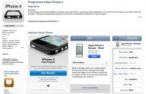 Commandez votre bumper/étuis gratuit depuis l’application Apple dédiée!