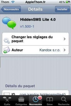 Hidden SMS : ou Comment cacher vos SMS !