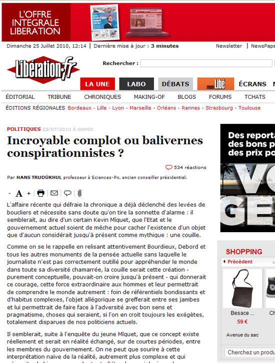 Libérature relate la rumeur