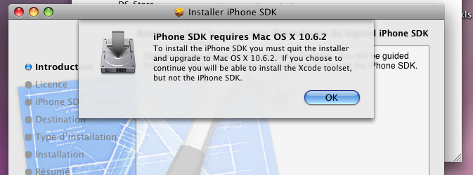 iPhone sdk3.2 requires mac os x 10.6.2