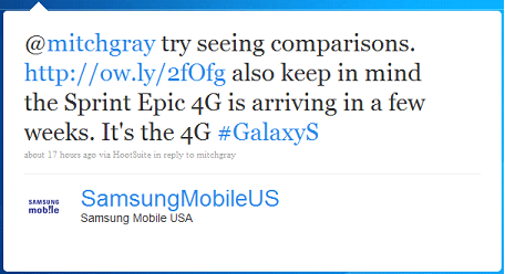 Samsung Galaxy S 4G pour le 20 Août aux USA ?