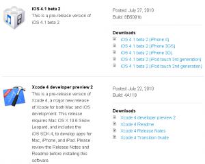 Firmware iOS 4.1 bêta 2 disponible aux développeurs et recommandations pour le jailbreak…