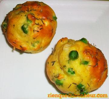 muffins petits pois fromage thym