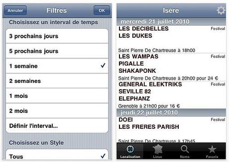 Concerts & Festivals dans votre iPhone...