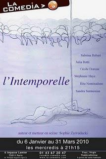 L'Intemporelle, une pièce de Sophie Zervudacki.