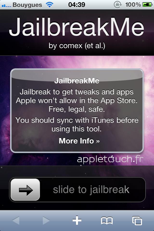 TUTO JailbreakMe 2.0 : Jailbreak iPhone et iPod Touch sous iOS 4.x