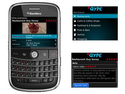 La nouvelle Application Qype pour Blackberry est arrivée !
