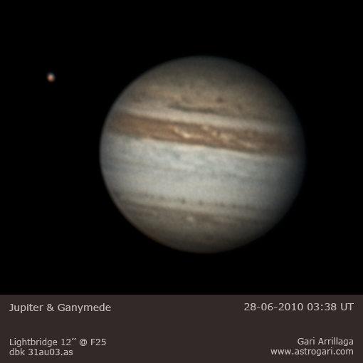 Images de Jupiter et de la Lune