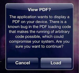 iOS : risque de sécurité au niveau des PDF ?
