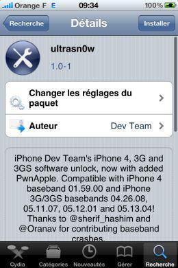 Ultrasn0w désimlock maintenant l’iPhone 4