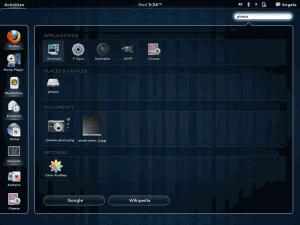 gnome 3 search result1 300x225 Nouveautés, Mockups et Screencast de Gnome 3 en attendant sa sortie en 201x