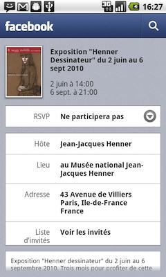 fb android event Facebook offre enfin une application Android intéressante