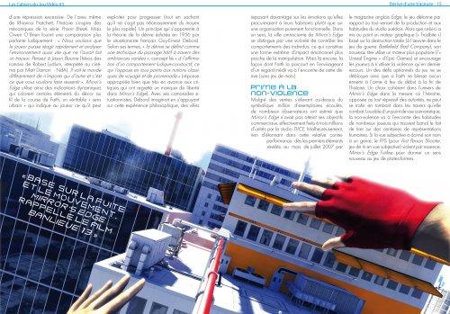 Mirror's Edge, un jeu inspiré du Parkour dans lequel le joueur est amené à se déplacer sur les toits d'une cité trop pure pour être honnête