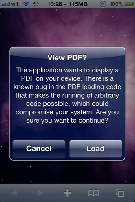 iOS 4 – Se prémunir de la faille PDF
