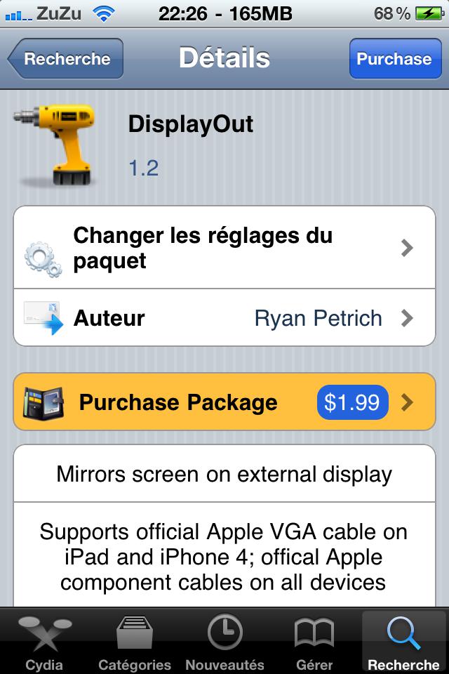 Tweak Cydia – DisplayOut devient compatible iOS 4 tous iDevice
