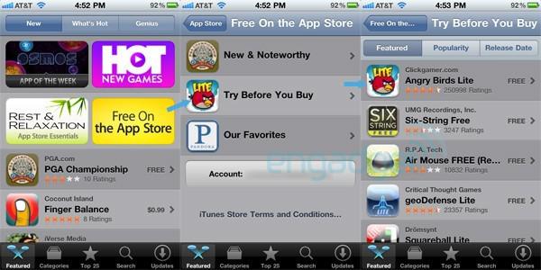 AppStore – Apple propose d’essayer avant d’acheter…