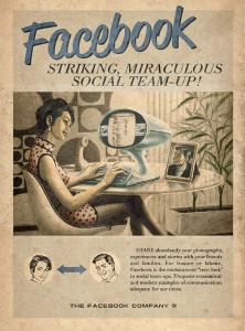 Affiches vintage Facebook, Skype et YouTube