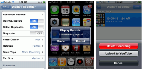 Cydia : DisplayRecorder mis à jour en version 1.1.1