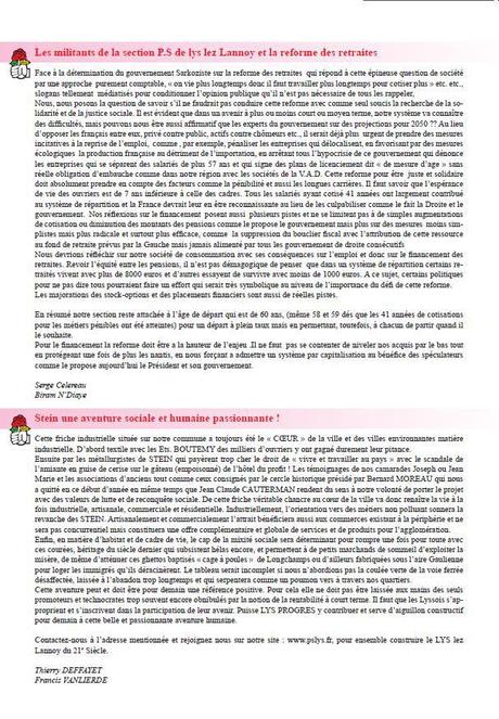 Lys Progrès – Juillet 2010