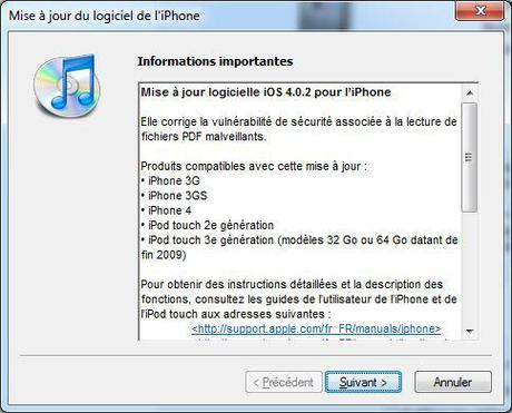 iOS 4.0.2 sorti, attention au jailbreak