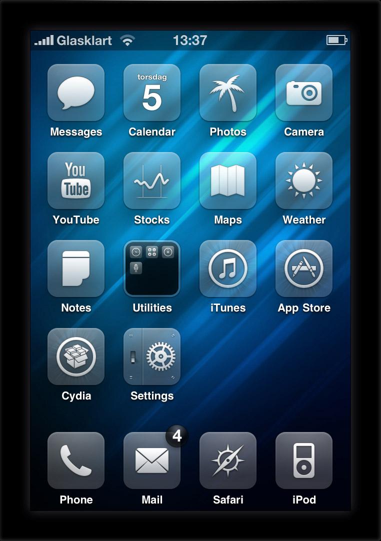 Glasklart HD, thème pour iPhone 4